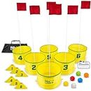 GoSports Yard Links Golf Game with 6 Buckets, Tee Markers and 6 Balls