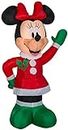 Gemmy 3.5' Airblown Inflatable Minnie in Winter Outfit w/Red Bow