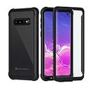 seacosmo Samsung S10 Case, [Built-in Screen Protector] Shockproof S10 Phone Case Clear Bumper Protective Cover for Samsung Galaxy S10, Black
