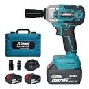 Aimex DT-270H Cordless Impact Wrench 1/2 Inch, Brushless Motor, 300NM Torque With 2 Batteries, 1 Sockets, 1 Charger, Auto Stop Function, Forward/Reverse Rotation, High & Low Speed Function