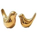 Notakia Gaobei Small Birds Statues Home Decor Modern Style Birds Decorative Ornaments for Living Room, Bedroom, Office Desktop, Cabinets (2Pcs Gold Birds)