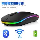 Mouse da gioco ricaricabile Bluetooth wireless per laptop PC LED silenzioso