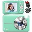 Digital Camera,Nsoela Vlogging Camera with 32GB Memory Card FHD 1080P 44MP Compact Camera with 16X Digital Zoom, Portable Mini Camera for Teens,Kids,Beginners（Green）