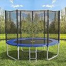 AOTOB 8 FT Trampoline Safety Enclosure Net Combo Bounce Jump for Kids Outdoor with Spring Pad Jump Mat & Ladder