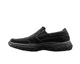 Skechers USA Men's Men's Respected-Calum Goodyear Rubber Low Profile Leather Slip On with Twin Gore Loafer, BBK, 11