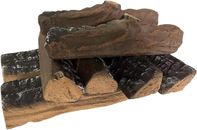 Large Gas Fireplace Logs Set of Ceramic Wood Logs. Use in Indoor, Gas Inserts, V