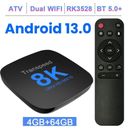 Trans peed Android 13 Tv Box Doble Wifi Reproductor de Medios Cuatro Núcleos 8K FHD 4GB 64 GB