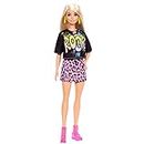 Mattel - Barbie Fashionista, Blond Hair with Rock Tee and Skirt