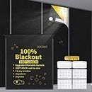 LUCMO Blackout Blinds 350x145 cm, 100% Blackout Blind Curtain for Window, Portable Blackout Shades Film for Bedroom, Cut to Any Size, Nursery Black Out Blinds for Baby Travel Temporary Permanent