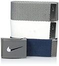 Nike Men's 3 Pack Web, White/Gray/Navy, One Size