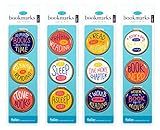 Funny Quote Bookmarks - JUST Clip IT! (4 Sets of 3 Page Markers- Total 12) Funny Bookmark Set - Ideal for Bookworms of All Ages. Adults Men Women Teens & Kids Love Our Fun Domed Designs!