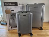 2 PIECE Samsonite Element XLT Hardside Grey Luggage Set Carryon Checked Spinner