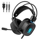 MERISHOPP® S100 Gaming Headphone Wired 7-LED with Microphone for Computer Black 3.5mm/Gaming Headset/PC Gaming Headset/PS5 Gaming Headset/Wireless Gaming Headset/Gaming Headset with Mic
