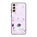 Bellofox Rose Flower Kitty Unique 3D Print Back Cover Case for Samsung Galaxy S21 / Shock Proof/Galaxy S 21 - (Lavender)