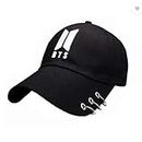 Cron Kids Cotton Sports Summer Cap for Boys & Girls Cap Suitable for Age 6 to 12 Years (Black)