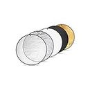 Digitek (DRB 5-1) Camera Reflector 45-inch /110 cm 5 in 1 Collapsible Multi-Disc Light with Bag - Translucent, Silver, Gold, White and Black for Studio Photography