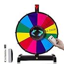Hooomyai 12" Tabletop Spinning Prize Wheel 12 Slots with Durable Plastic Base, 2 Pointer, for Fortune Spin Game in Party Pub Trade Show Carnival