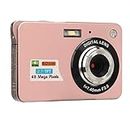 4K Digital Camera for Photography, 48MP Vlogging Camera Compact Pocket Camera with 2.7in LCD Display, 8X Anti Shake Vlogging Camera for Adult Seniors Students Kids Beginner (Pink)