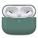 AHASTYLE AirPods Pro Case Protective Cover [Front LED Visible] Compatible with Apple AirPods Pro 2019 (Without Carabiner, Pine Green)