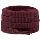 DELELE 2 Pair Flat Shoe laces 5/16" Wide Shoelaces for Athletic Running Sneakers Shoes Boot Strings, 22 Dark Red, 39.37 inch (100CM)