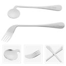  4 Sets Eating Utensils for Disabled People Elbow Fork Spoon Appliance