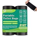 SEEBRIDER 54 Portable Potty Bags, Biodegradable Portable Toilet Bags 8 Gallon Thickened Camping Toilet Bags for 5 Gallon Bucket Toilet Compostable Bags for Adults Outdoor Travel
