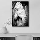 Pitaara Box Angel in an Old Gothic Church | Peel & Stick Vinyl Wall Sticker for Bedroom & Living Room | 16 x 24 inch (41 x 61 cms)