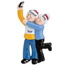 The Holiday Aisle® Selfie Couple Hanging Figurine Ornament Plastic in Black/Blue/Yellow | 4.5 H x 2.25 W x 0.5 D in | Wayfair