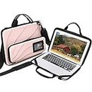 Laptop Case for 13-14 Inch Macbook Pro Air Chromebook HP Lenovo Work-in Notebook Computer Hard Shell Laptop Bag for Men Women with Pouch and Shoulder Strap (Pink,13"L x 9"W)