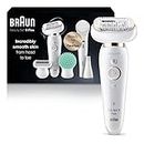 Braun Silk-epil 9 Flex 9-300 Beauty Set - Epilator for Women With Flexible Head for Easier Hair Removal, White/gold, 1 Count [packing may vary]