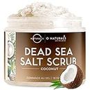 O Naturals 510g Ultra Hydrating Coconut Dead Sea Salt Scrub - Skin Smoothing Body Scrub Exfoliator & Foot Scrub, Body Exfoliator & Exfoliating Face Scrub - Facial Scrub