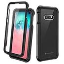 seacosmo Galaxy S10e Case, [Built-in Screen Protector] Full Body Clear Bumper Case Shockproof Protective Phone Cases Cover for Samsung Galaxy S10e, Black