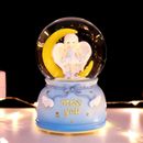 EXUAN Moon Angel Girl Heart Crystal Ball Music Boxes Snow Box with Colorful Chan