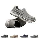 Deklan Walking Shoes for Men,Arch Support Casual Shoes,Canvas Leisure Vintage Flat Walking Orthopedic Shoes (Gray, Adulto, Uomo, 43, Numero, Sistema Taglie Calzature EU, Media)