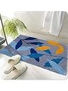 AAZEEM Bath Mat for Bathroom Entrance Soft Door Mat/Home Hotel Balcony Floor Carpet | Doormat for Home |Anti Skid mat for Bathroom| Floor Mats for Home Cotton Abstract Doormat 40 x 60 cm(Light Blue)