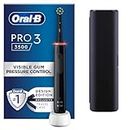Oral-B Pro 3 Electric Toothbrushes For Adults, Gifts For Women / Men, 1 Cross Action Toothbrush Head & Travel Case, 3 Modes with Teeth Whitening, 2 Pin UK Plug, 3500, Black, Oral B