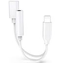 [Apple MFi Certified] Lightning to 3.5mm Headphone Jack Adapter for iPhone,2 in 1 AUX Audio + Charger Splitter Dongle Compatible with iPhone 14/13/12/11/XS/XR/X/7 8/Pad, Support All iOS System