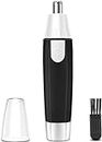 Truvic 3 in 1 Electric Nose & Ear Hair Trimmer for Men & Women | Dual-edge Blades |Painless Nose and Ear Hair Remover Trimmer Eyebrow Flawless Electronic (Black)