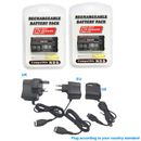 2x Battery for NINTENDO DS NDS NTR-001 NTR-003 +AC Wall Adapter Charger
