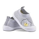 Pluatyep Baby Toddler First Walking Non-Skid Shoes Infant Boys Girls Soft Sole Fashion Breathable Knitted Mesh Socks Shoes Slip-on Slippers, A02-greybear, 18-24 Months Toddler