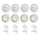 (8 Pack) Exact Replacement Dishwasher Dishrack Rollers and Studs - Lower Rack Wheel Kit Compatible with GE, Kenmore, and Hotpoint Dishwashers Part Number WD35X21038