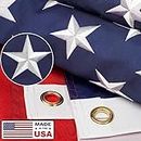 American Flags for Outside 3x5, Heavy Duty American Flag with Embroidered Stars, Thicken Nylon US Flag with Sewn Stripes Brass Grommets US Flags 3x5 Outdoor Made in USA High Wind All Weather Flags