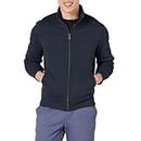 Amazon Essentials Men's Full-Zip Fleece Mock Neck Sweatshirt, Navy, S