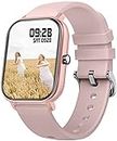 Smartwatch Fitness Watch with Personalised Screen Sports Watch Music Camera Heart Rate Pedometer Fitness Watch Men Women Smart Watch for Android iOS Compatible, Pink
