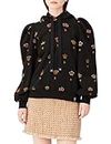 Double Standard Clothing 0208-330-233 Women's Fleece Crown Printed Hoodie, Crown × Black, 36