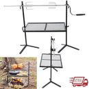 Heavyduty Adjustable Outdoor Camping Patio BBQ Rotisserie Grill Campfire Cooking