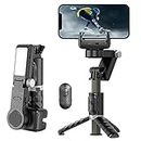 HOLD UP Gimbal Stabilizer for Smartphone, 2-Axis Auto Face Tracking Selfie Stick with Tripod,360°Rotation with Wireless Remote for Android and iPhone,Ideal for Vlogging,YouTube,TikTok Video Recording