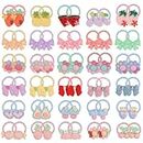 Girl Hair Ties, Hianjoo 60 Pcs 30 Pairs Baby Hair Ties for Toddler Girls Small Rubber Bands with Elastic Loop Ponytail Ties Colorful Soft Pigtail Holders Accessories for Infants Toddlers Girls Kids
