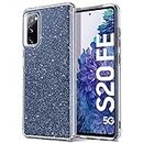 ULAK for Samsung Galaxy S20 FE Case Clear Glitter, Sparkly Soft TPU Bumper Cover Bling for Women Girls Transparent Protective Phone Case for Samsung Galaxy S20 FE 4G/5G 6.5 inches - Glitter