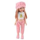 EL FIGO Cute Little Girl Doll for Kids in Pink Velvet Dress with Hat Suitable for Kids Age 02 Years & Above